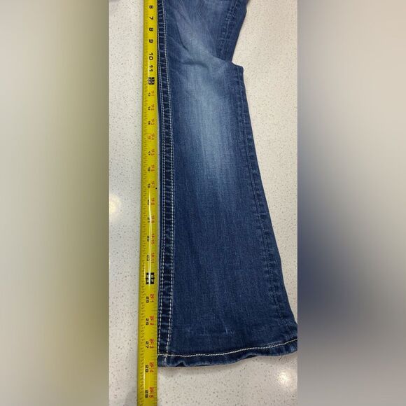 Miss Me Signature Rise Bootcut Jeans Size 25x28 Dark Wash Stretch EUC - Picture 6 of 11